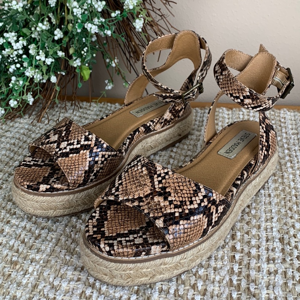 Steve Madden Women’s Gabi Faux Snakeskin Sandals Size 7